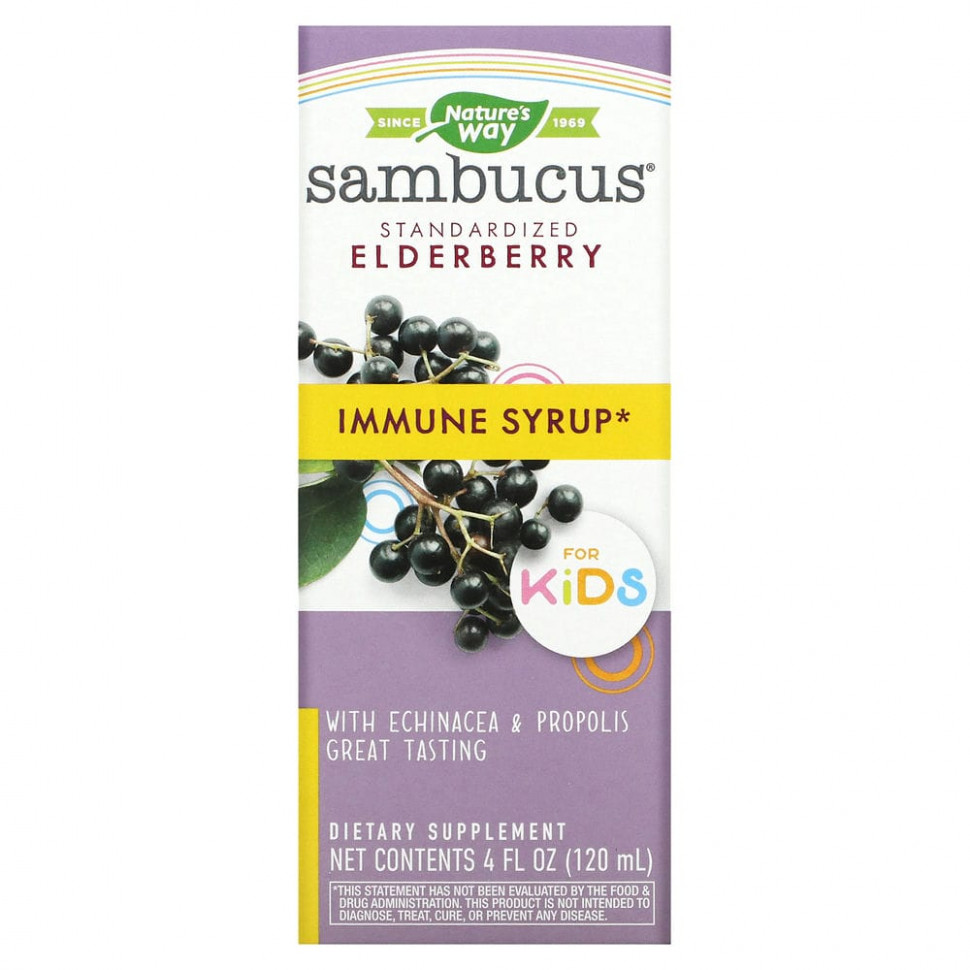 ���� ������ (Iherb) Nature's Way, Sambucus ��� �����, ������������������� �������� ������, ����� ��� ���������� ����������, 120 �� (4 ����. �����), ������ �� 3240 ���