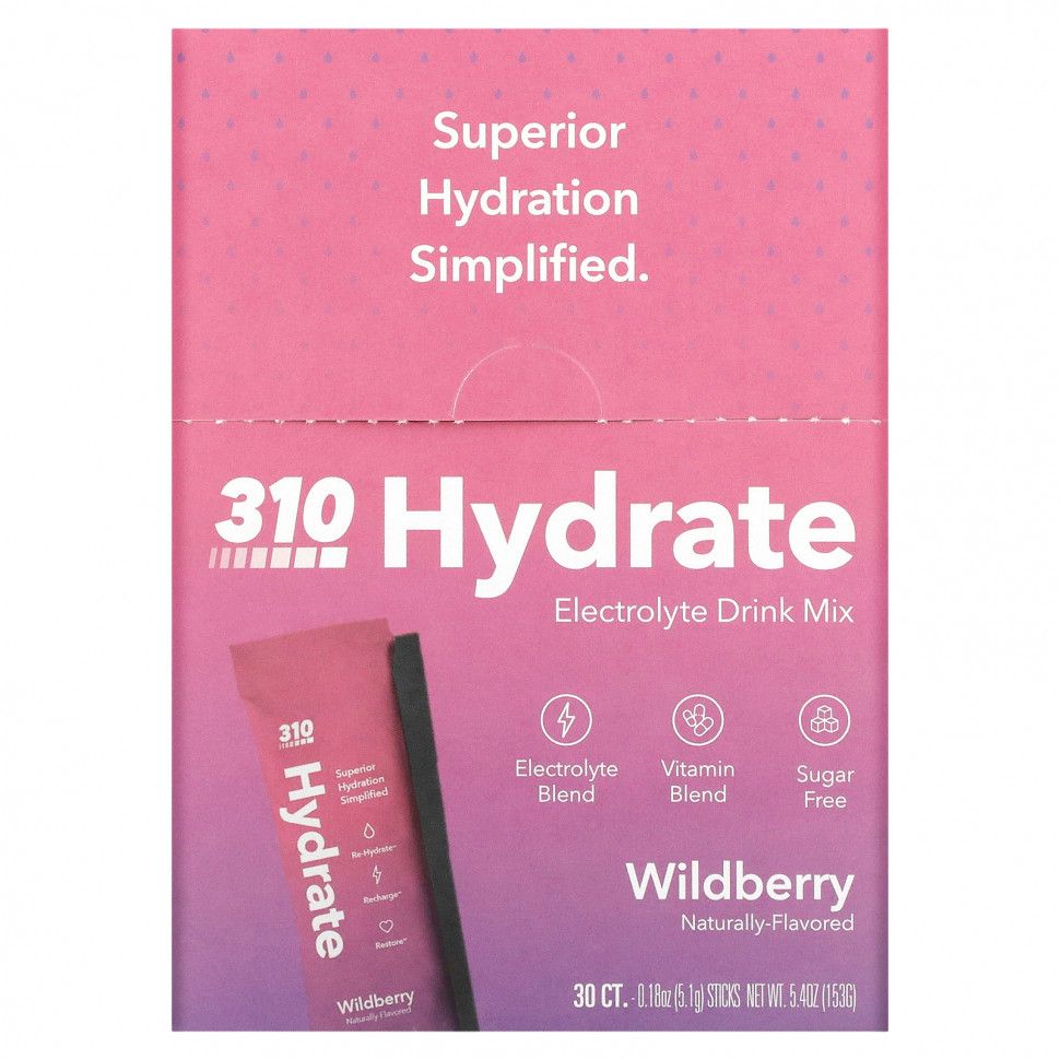 ���� ������ (Iherb) 310 Nutrition, Hydrate, ����� ��� ������������� ������������, ������ �����, 30 ������ �� 5,1 � (0,18 �����), ������ �� 7310 ���