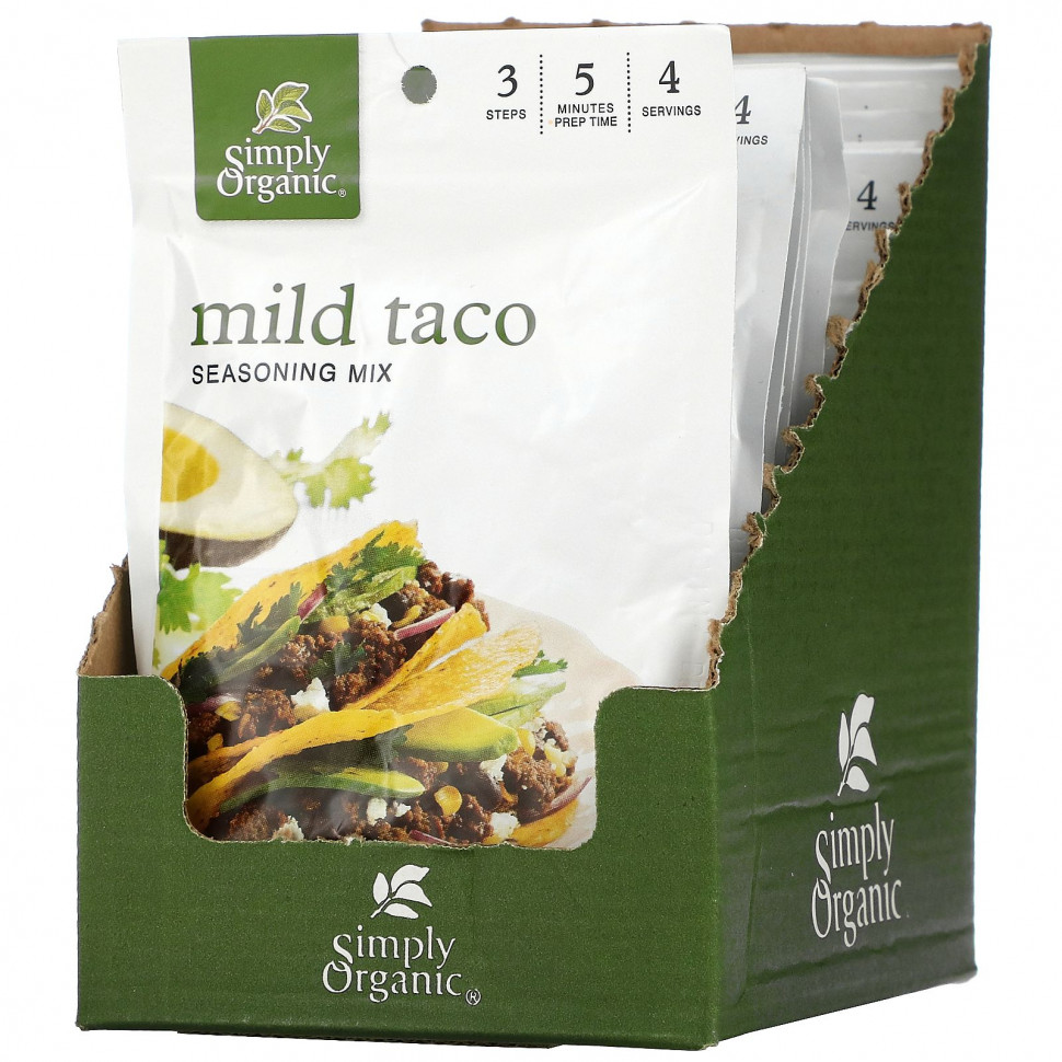 ���� ������ (Iherb) Simply Organic, Mild Taco Seasoning Mix, 12 Packets. 1 oz (28 g) Each, ������ �� 4560 ���