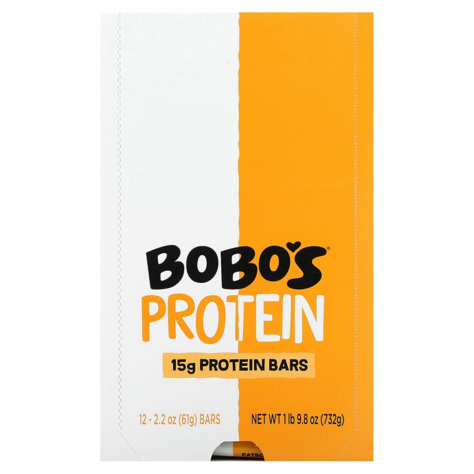 ���� ������ (Iherb) Bobo's Oat Bars, Protein Bars, ���������� ����� � ���������� �������, 12 ����������, 61 � (2,2 �����), ������ �� 6380 ���