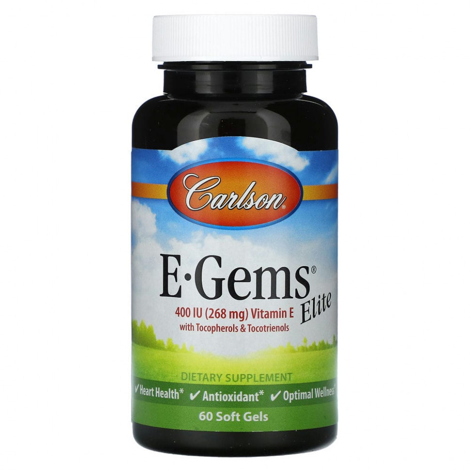 ���� ������ (Iherb) Carlson, E-Gems Elite, 400 �� (268 ��), 60 ������ ��������, ������ �� 4890 ���