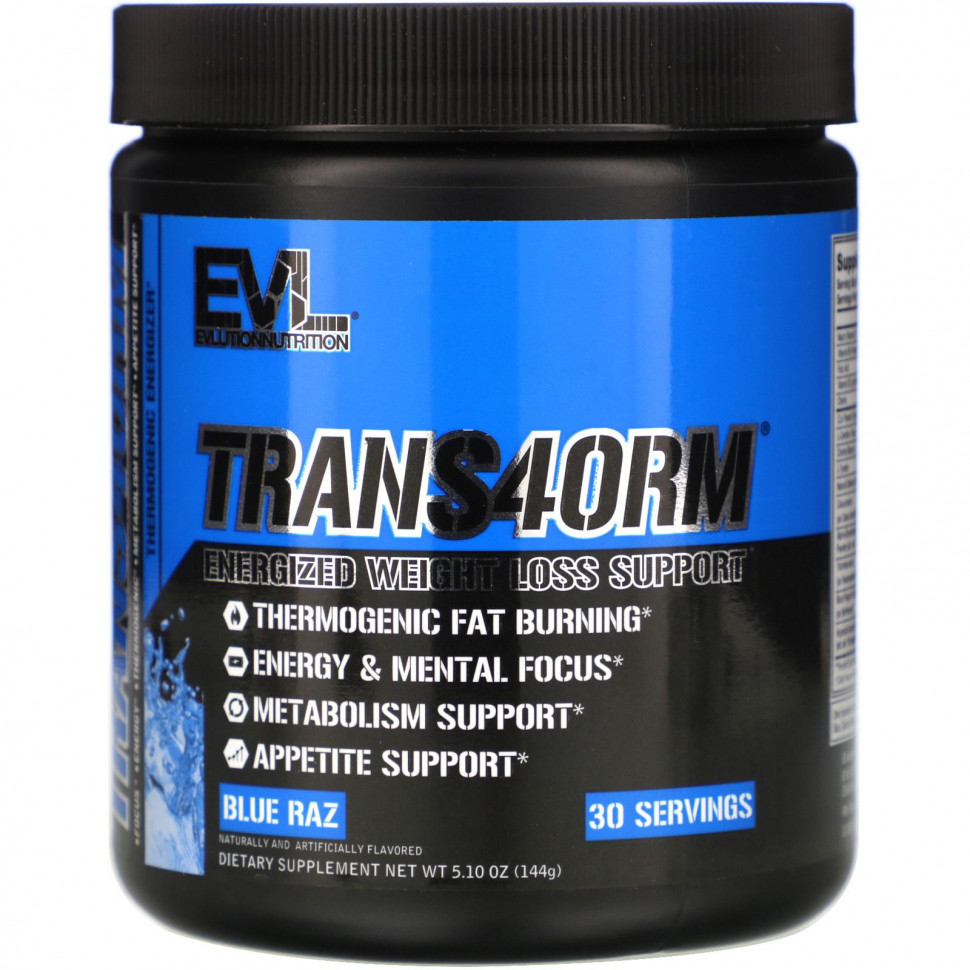 ���� ������ (Iherb) EVLution Nutrition, Trans4orm, Blue Raz, 5,10 ����� (144 �), ������ �� 3040 ���