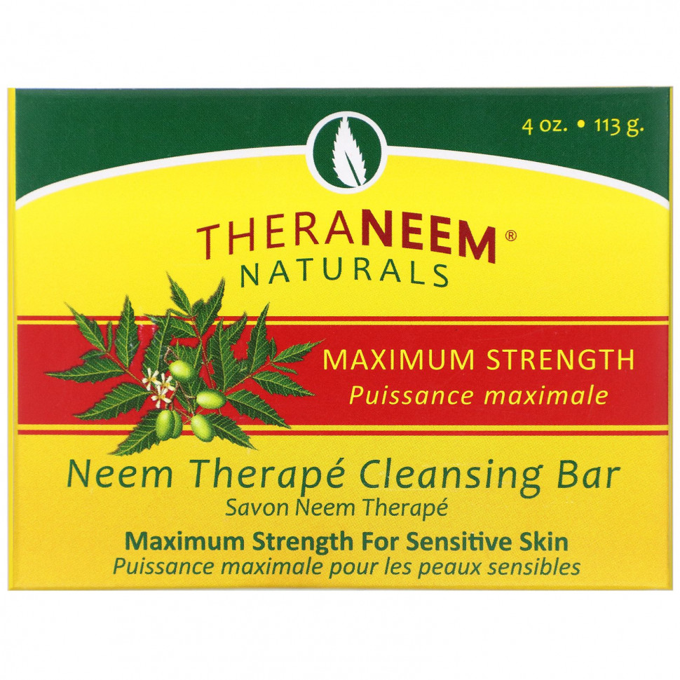   (Iherb) Organix South, TheraNeem Organix, Neem Therapy Cleansing Bar, Maximum Strength, 4 oz (113 g),   1240 