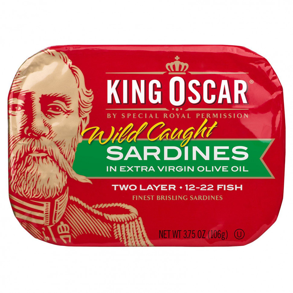 ���� ������ (Iherb) King Oscar, ������� ������ ����� � ���������������� ��������� ����� ������� ��������, ��� ���� ����, 12�22 ��., 106 � (3,75 �����), ������ �� 880 ���