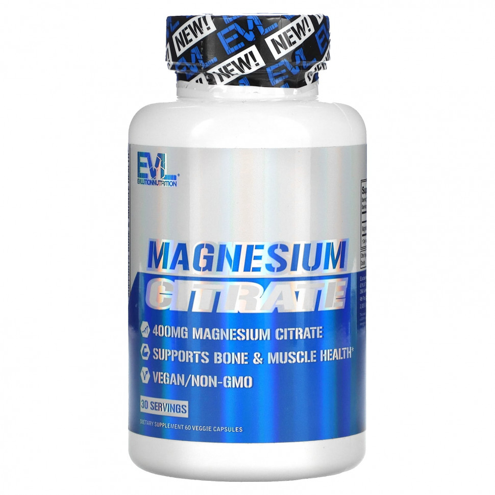 ���� ������ (Iherb) EVLution Nutrition, Magnesium Citrate, 200 mg, 60 Veggie Capsules, ������ �� 1840 ���