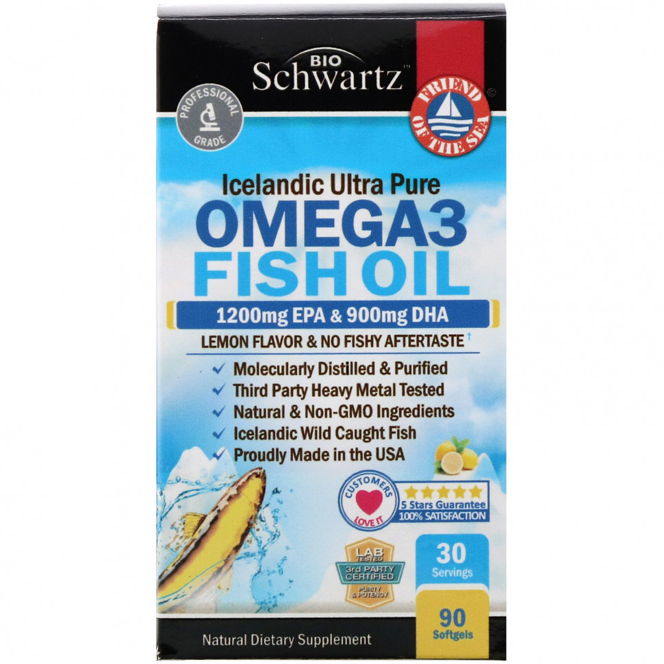 ���� ������ (Iherb) BioSchwartz, ����� ��� � �����-3, �������� ����, 90 ������, ������ �� 3620 ���