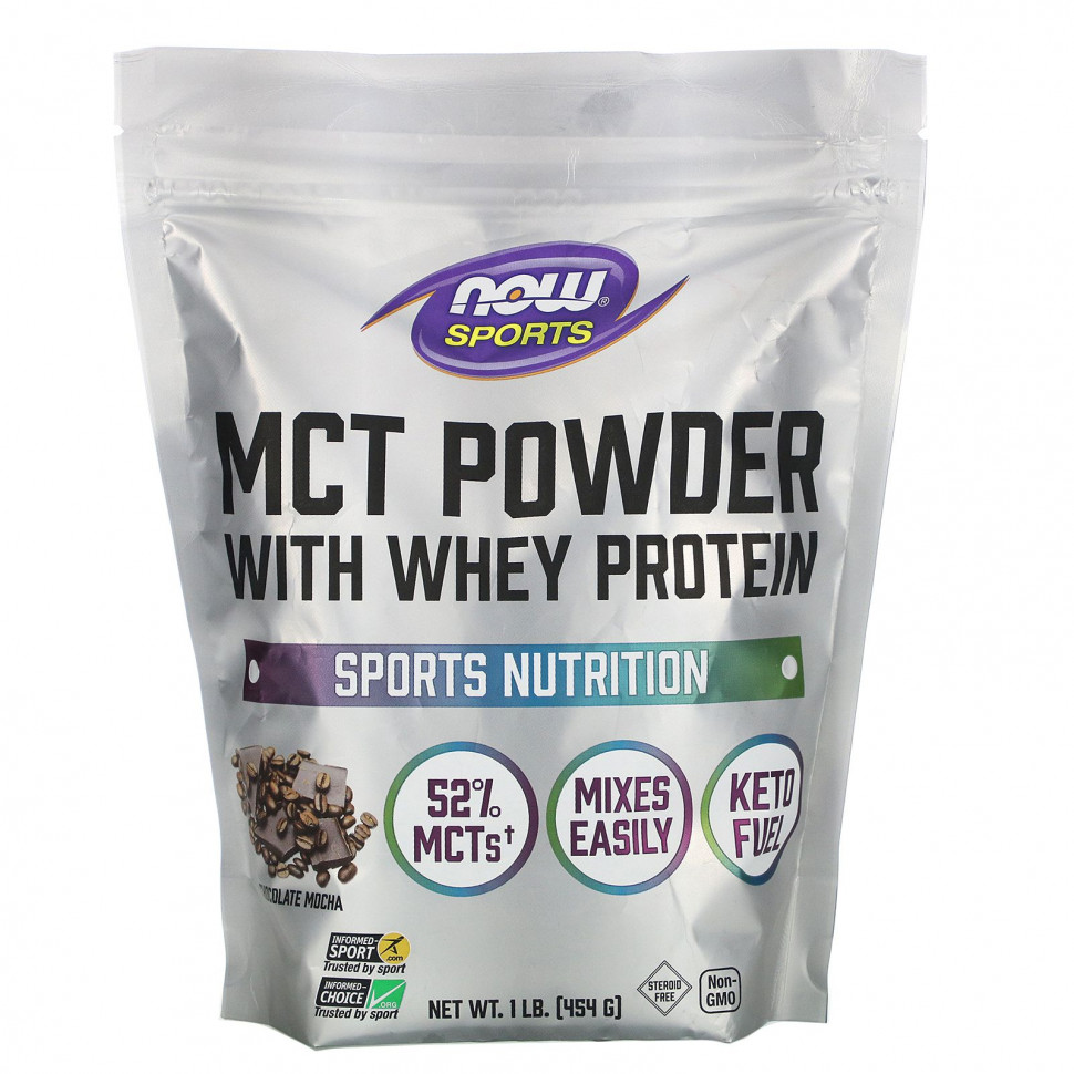 ���� ������ (Iherb) NOW Foods, Sports, ������� MCT � ������������ ���������, ���������� �����, 454 � (1 ����), ������ �� 5230 ���