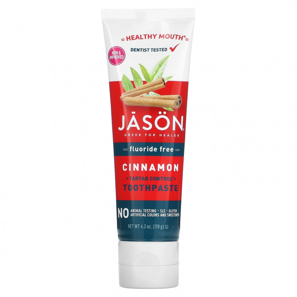 ���� ������ (Iherb) Jason Natural, Healthy Mouth, ������ �����, ��������������� ��������� ������� �����, ��� �������, � �������, 119 � (4,2 �����), ������ �� 1440 ���