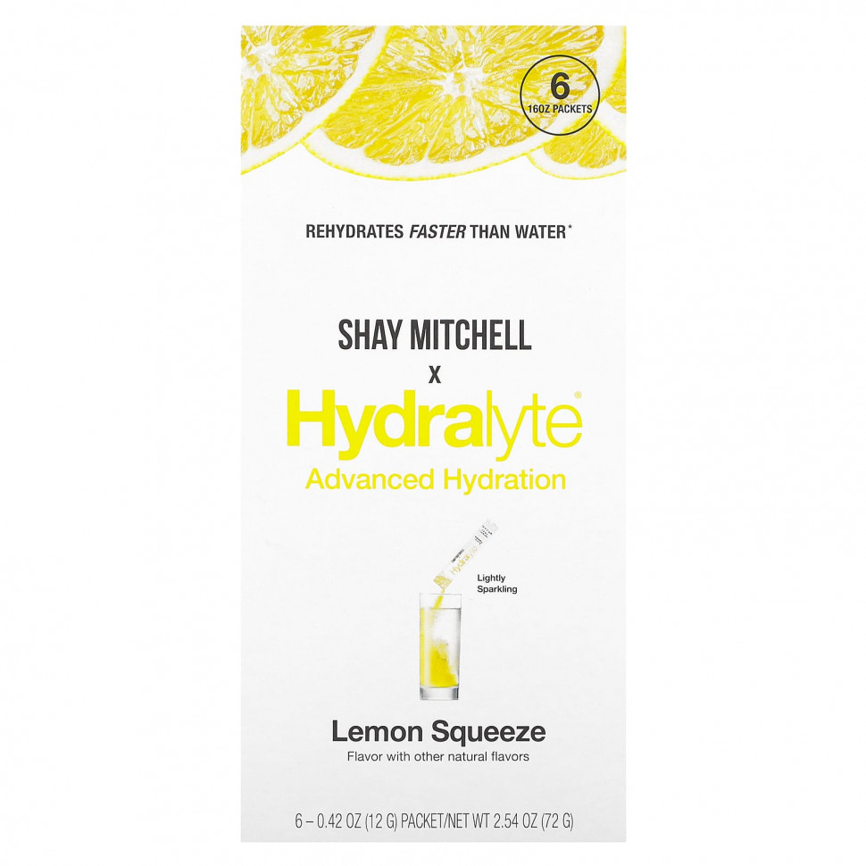 ���� ������ (Iherb) Hydralyte, Shay Mitchell, ���������� ����������, �������� ���, 6 ��������� �� 12 � (0,42 �����), ������ �� 2670 ���