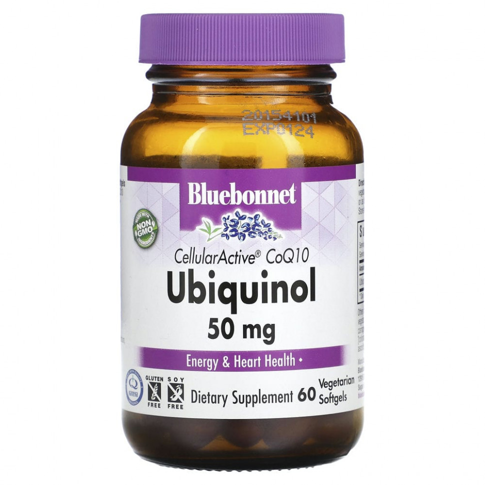���� ������ (Iherb) Bluebonnet Nutrition, Ubiquinol, Cellular Active CoQ10, 50 ��, 60 ������������ ������, ������ �� 5060 ���