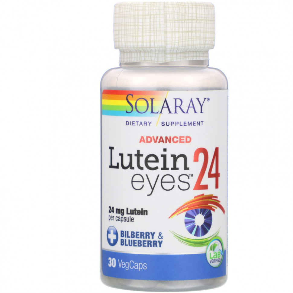  (Iherb) Solaray, Lutein Eyes 24 Advanced, 24 mg, 30 VegCaps,   3840 