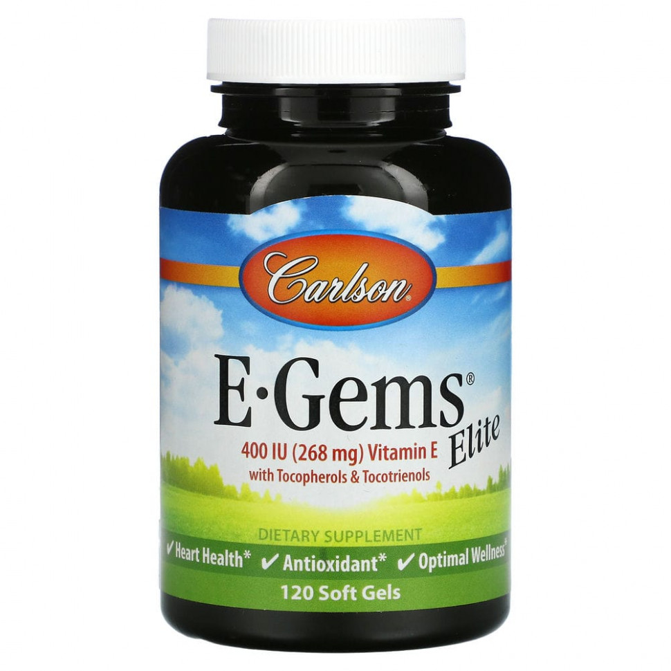 ���� ������ (Iherb) Carlson Labs, E-Gems Elite, ������� E, 268 �� (400 ��), 120 ������ ��������, ������ �� 7010 ���