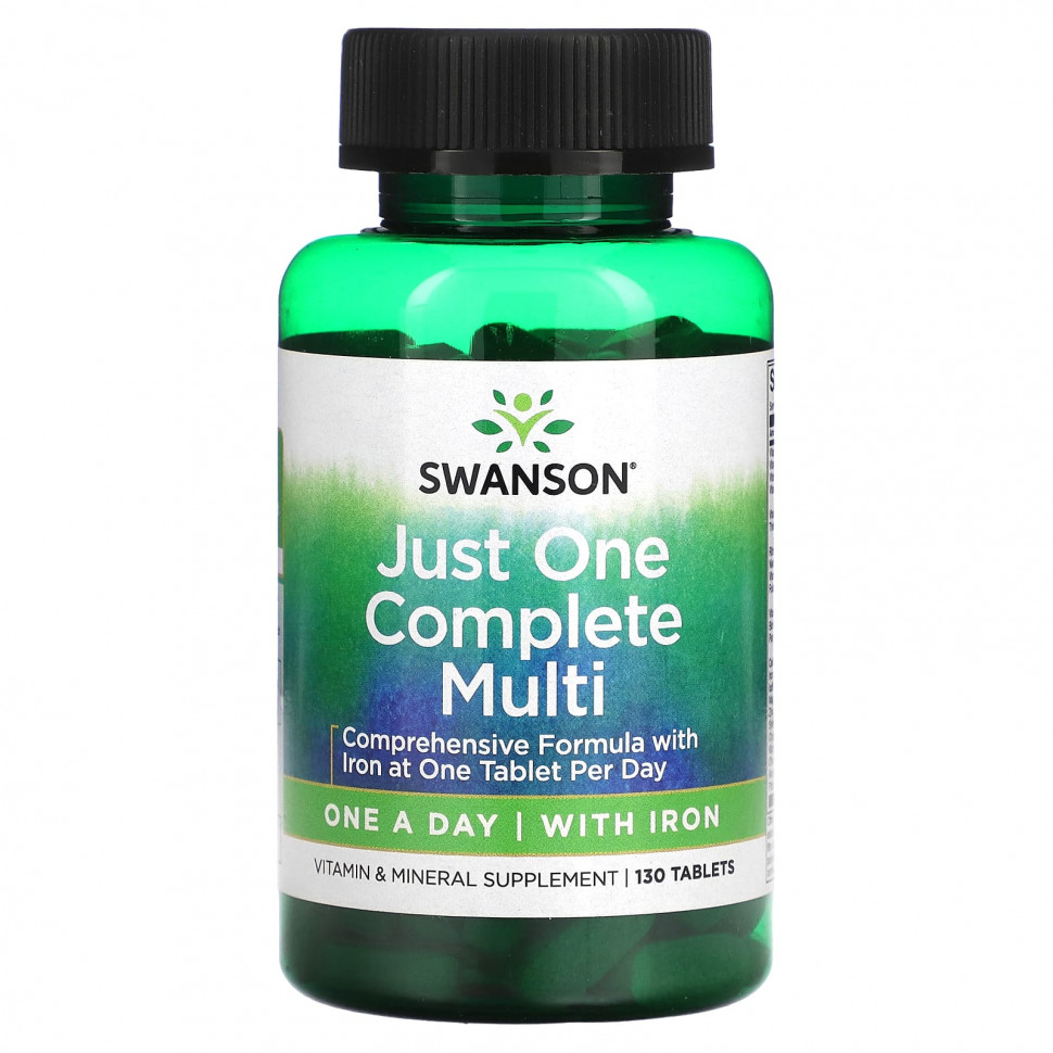 ���� ������ (Iherb) Swanson, Just One Complete Multi With Iron, 130 ��������, ������ �� 1860 ���