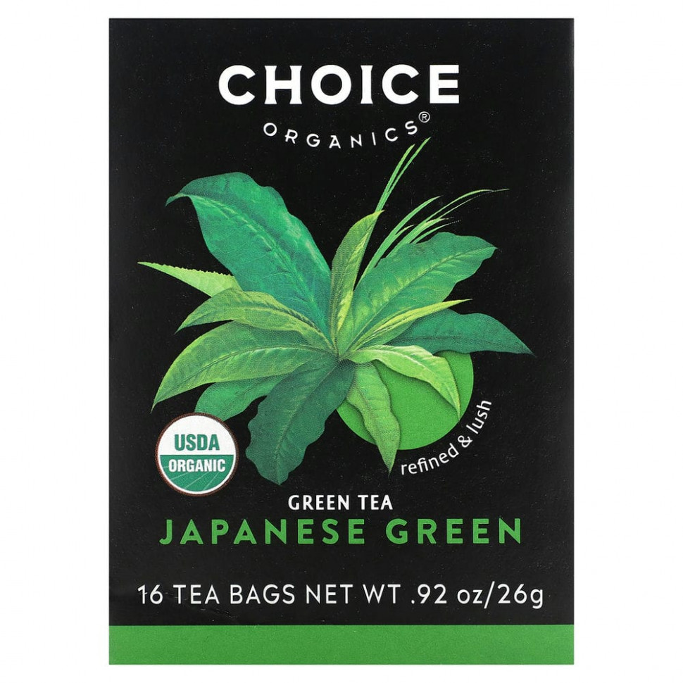 ���� ������ (Iherb) Choice Organic Teas, Green Tea, �������� ������� ���, 16 ������ ���������, 26 � (0,92 �����), ������ �� 950 ���