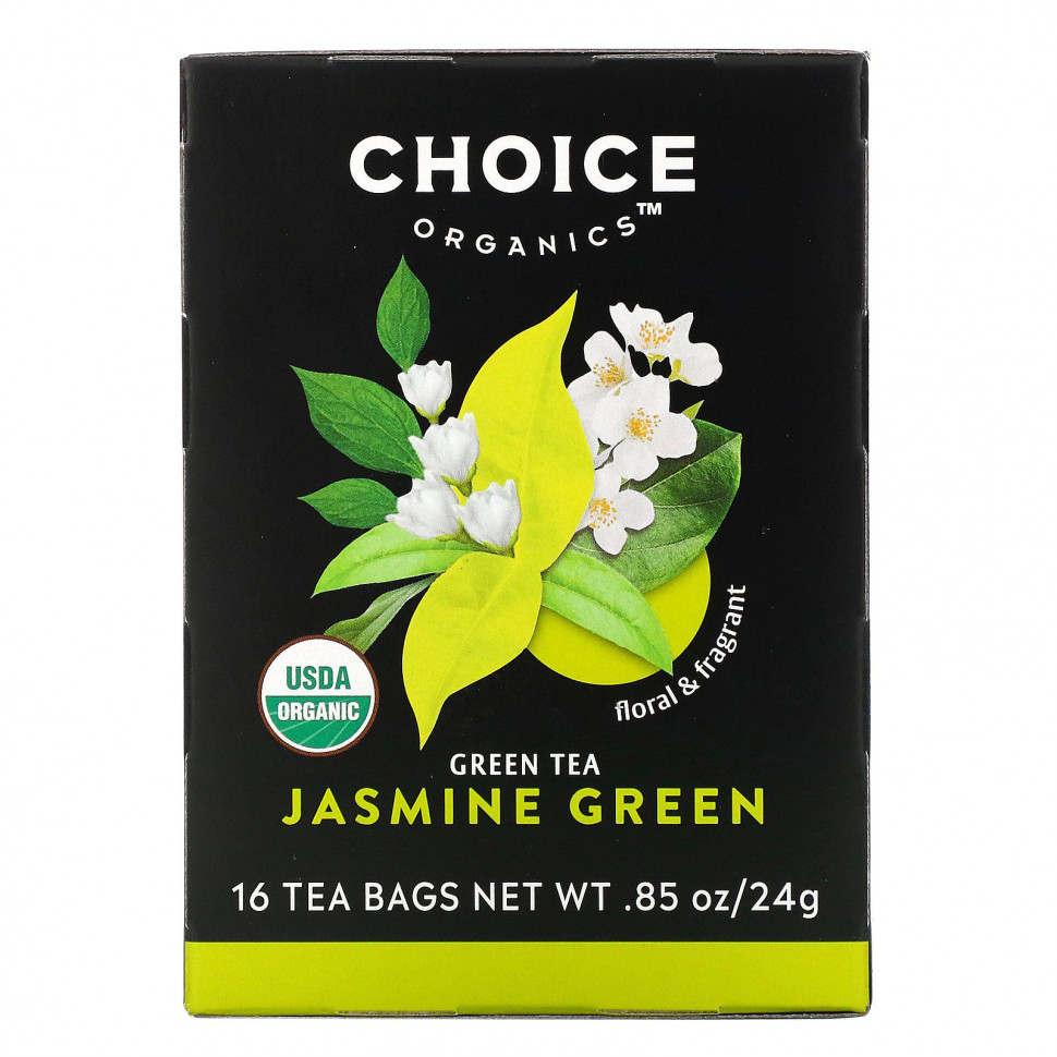 ���� ������ (Iherb) Choice Organic Teas, Green Tea, Organic Jasmine Green, 16 Tea Bags, .85 oz (24 g), ������ �� 950 ���