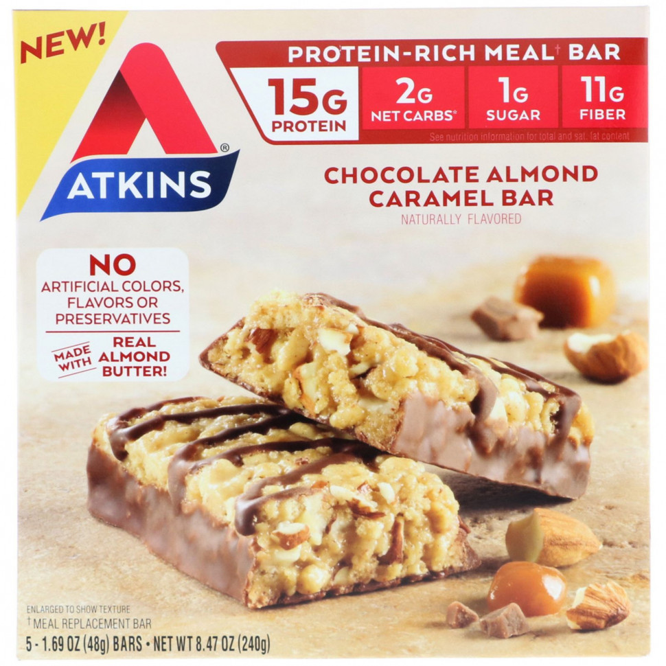 ���� ������ (Iherb) Atkins, �������� ��� ��������, �������� � ���������, �������� � ���������, 5 ����������, �� 1,69 ����� (48 �) ������, ������ �� 2520 ���