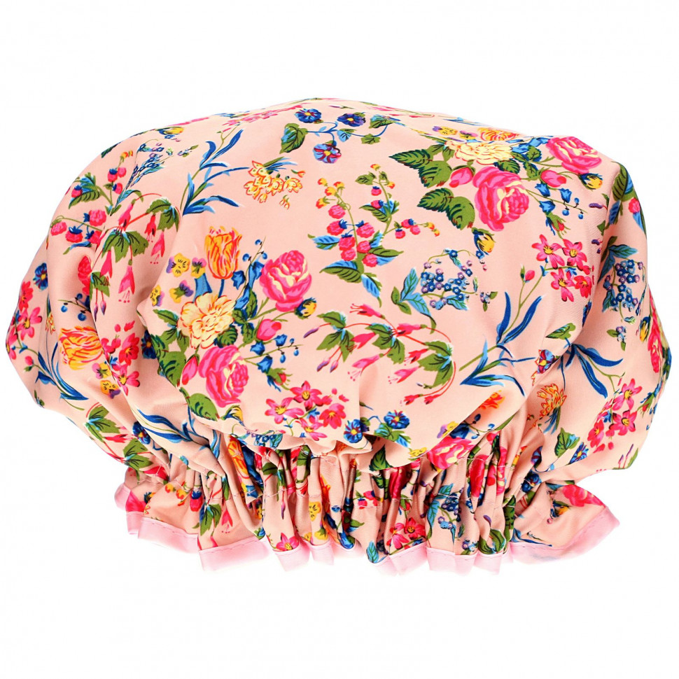 ���� ������ (Iherb) The Vintage Cosmetic Co., Shower Cap, Pink Floral Satin, 1 Count, ������ �� 1660 ���