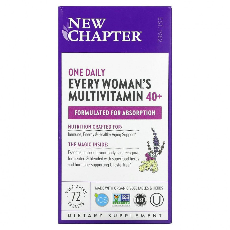 ���� ������ (Iherb) New Chapter, 40+ Every Woman's One Daily, ���������� �������� �� ������ ������� ��������� ��� ������ ������ 40 ���, 72 �������������� ��������, ������ �� 9550 ���