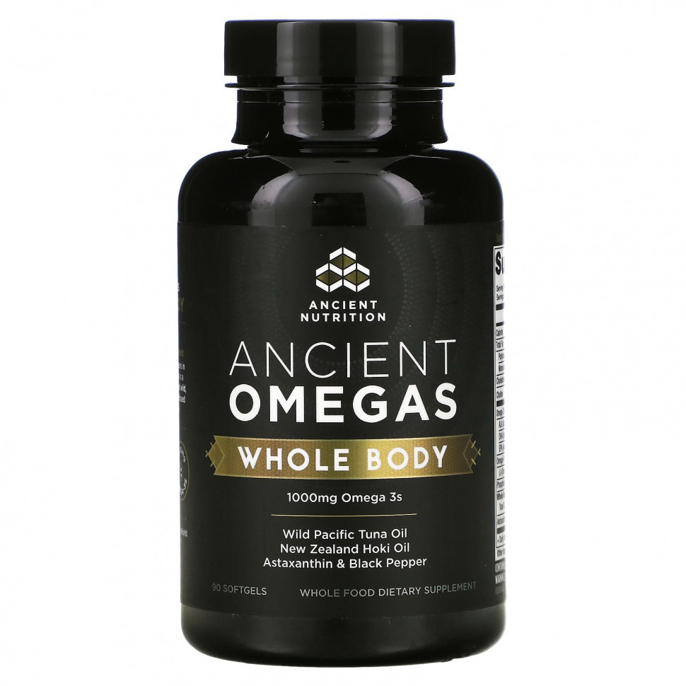 ���� ������ (Iherb) Dr. Axe / Ancient Nutrition, Ancient Omegas, ��� ����� ����, 1000 ��, 90 ������ ��������, ������ �� 6460 ���