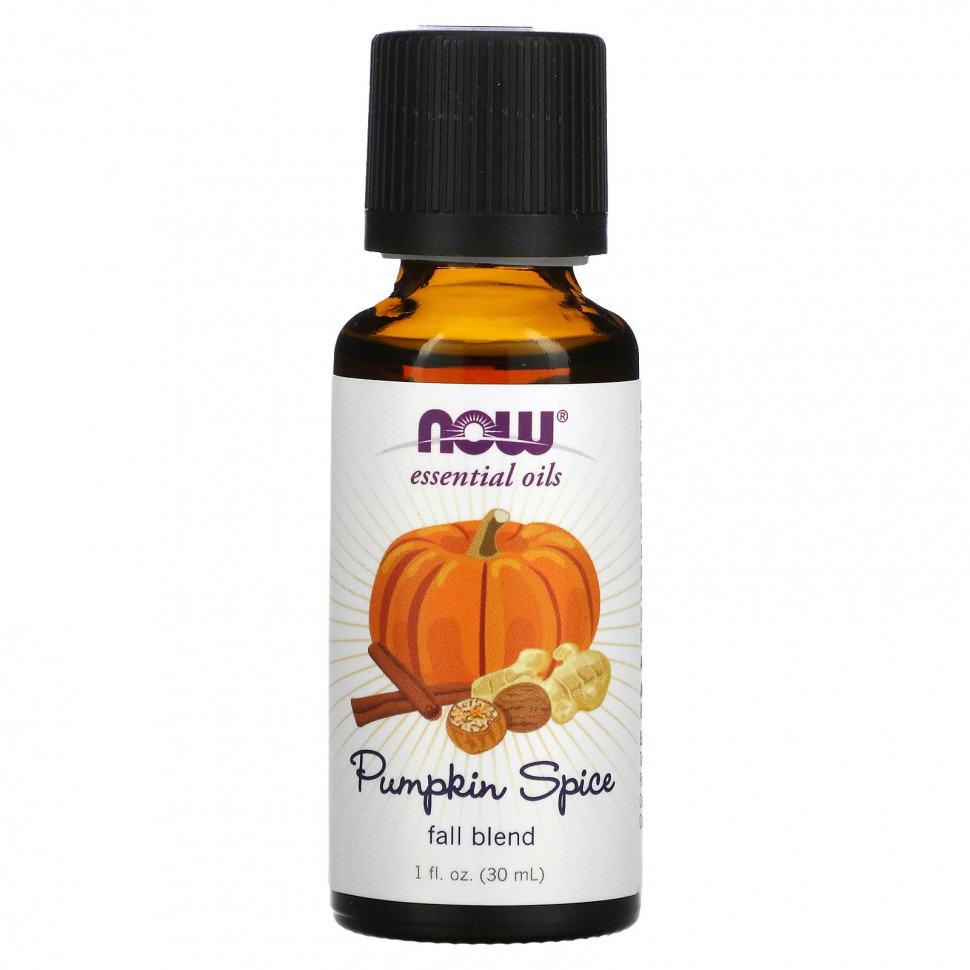 ���� ������ (Iherb) NOW Foods, Essential Oils, Pumpkin Spice, Fall Blend, 1 fl oz (30 ml), ������ �� 2130 ���