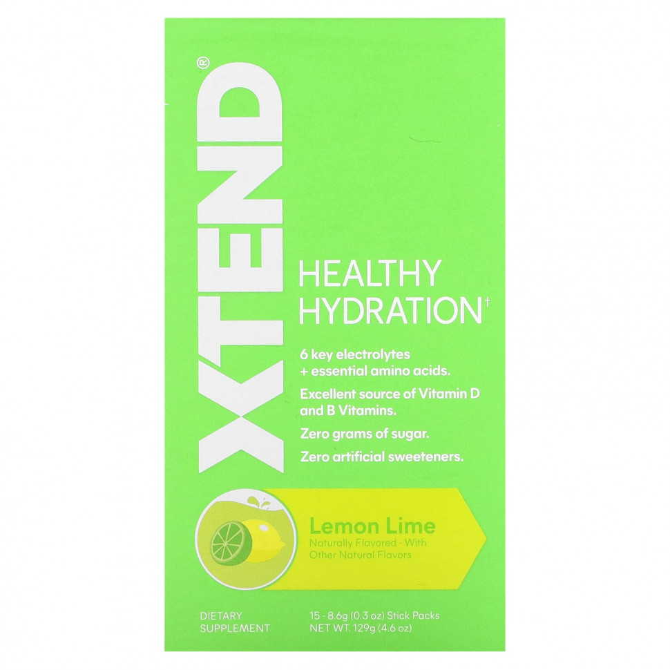 ���� ������ (Iherb) Xtend, Healthy Hydration, ����� � ����, 15 ��������� �� 8,6 � (0,3 �����), ������ �� 4670 ���