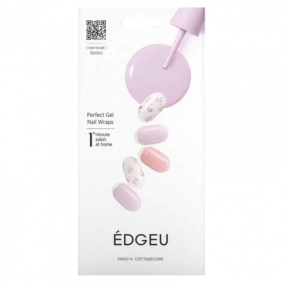   (Iherb) Edgeu, Perfect Gel Nail Wraps, ENT314, Cottagecore,   16 ,   1710 