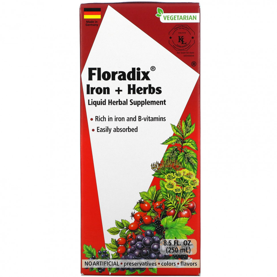 ���� ������ (Iherb) Gaia Herbs, Floradix, ������ � �����, ������ ������������ �������, 250 �� (8,5 ����. �����), ������ �� 5250 ���