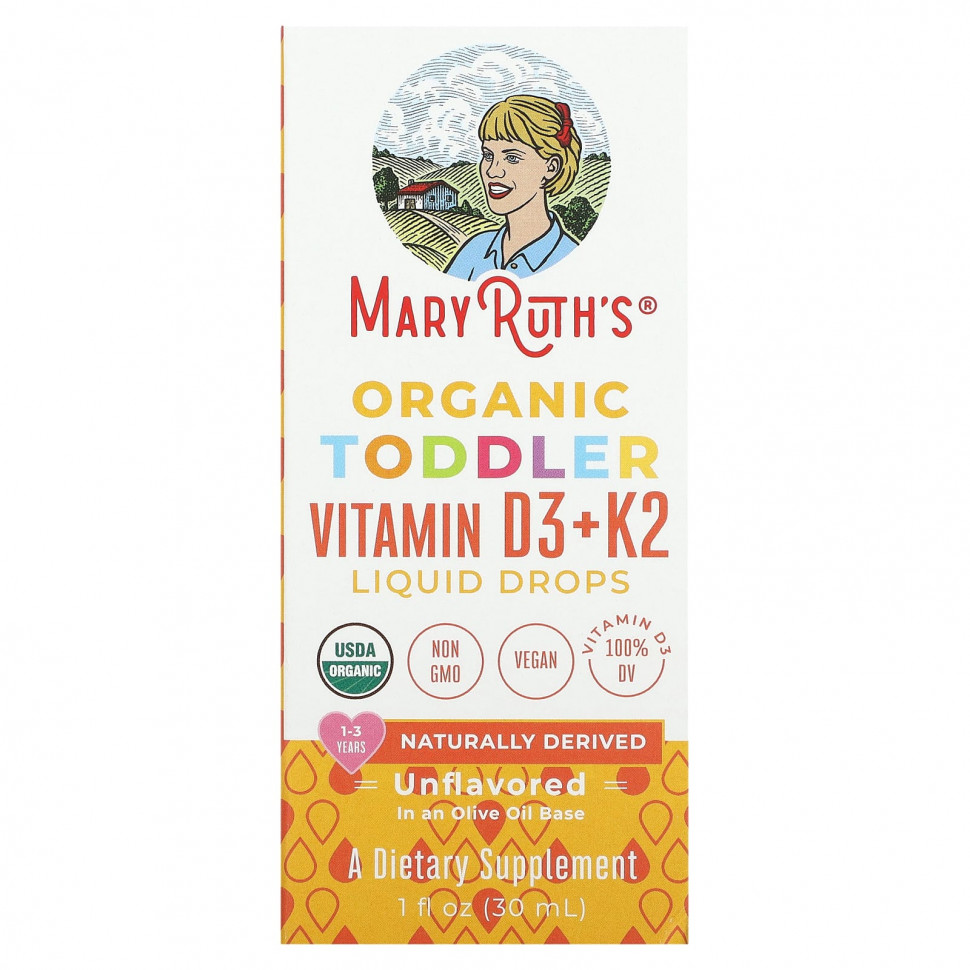 ���� ������ (Iherb) MaryRuth Organics, ������������ ������ ����� � ���������� D3 � K2 ��� �������, ��� ����� �� 1 �� 3 ���, ��� �������, 30 �� (1 ����. �����), ������ �� 3610 ���