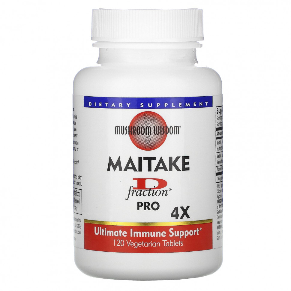 ���� ������ (Iherb) Mushroom Wisdom, Maitake D-Fraction, Pro 4X, 120 �������������� ��������, ������ �� 16730 ���