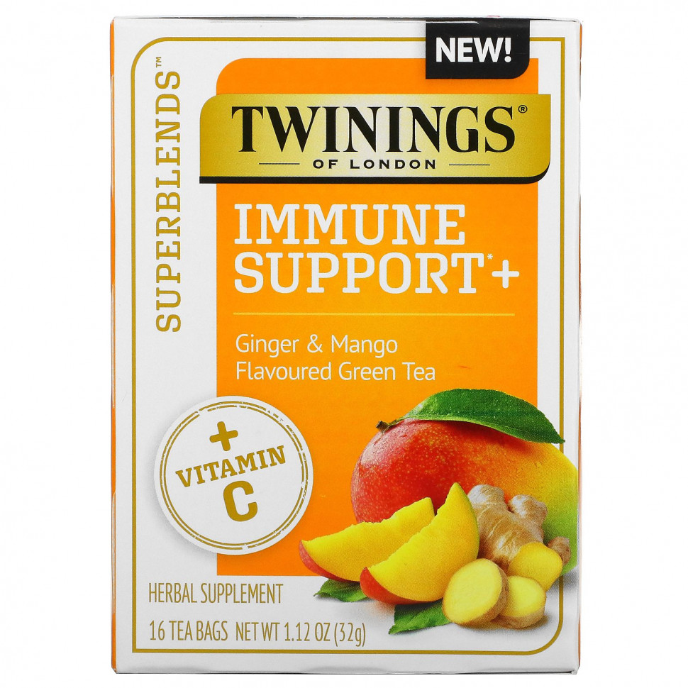 ���� ������ (Iherb) Twinings, Superblends, ��������� ����������, � ��������� C, ������� ���� � ������� � �����, 16 ������ ���������, 32 � (1,12 �����) ������, ������ �� 1320 ���