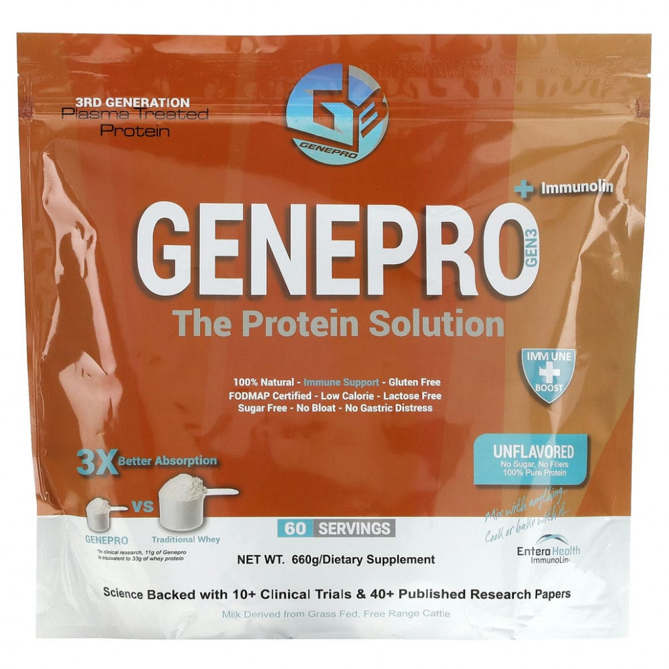 ���� ������ (Iherb) GENEPRO, The Protein Solution + Immunolin, ��� �������, 660 �, ������ �� 11910 ���