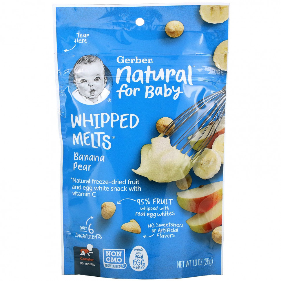 ���� ������ (Iherb) Gerber, Whipped Melts, Banana Pear, Crawler, 10+ Months, 1.0 oz (28 g), ������ �� 1160 ���