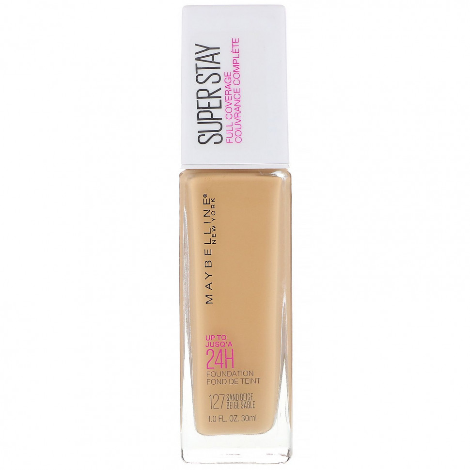 ���� ������ (Iherb) Maybelline, Super Stay, Full Coverage Foundation, 127 Sandy Beige, 1 fl oz (30 ml), ������ �� 3310 ���
