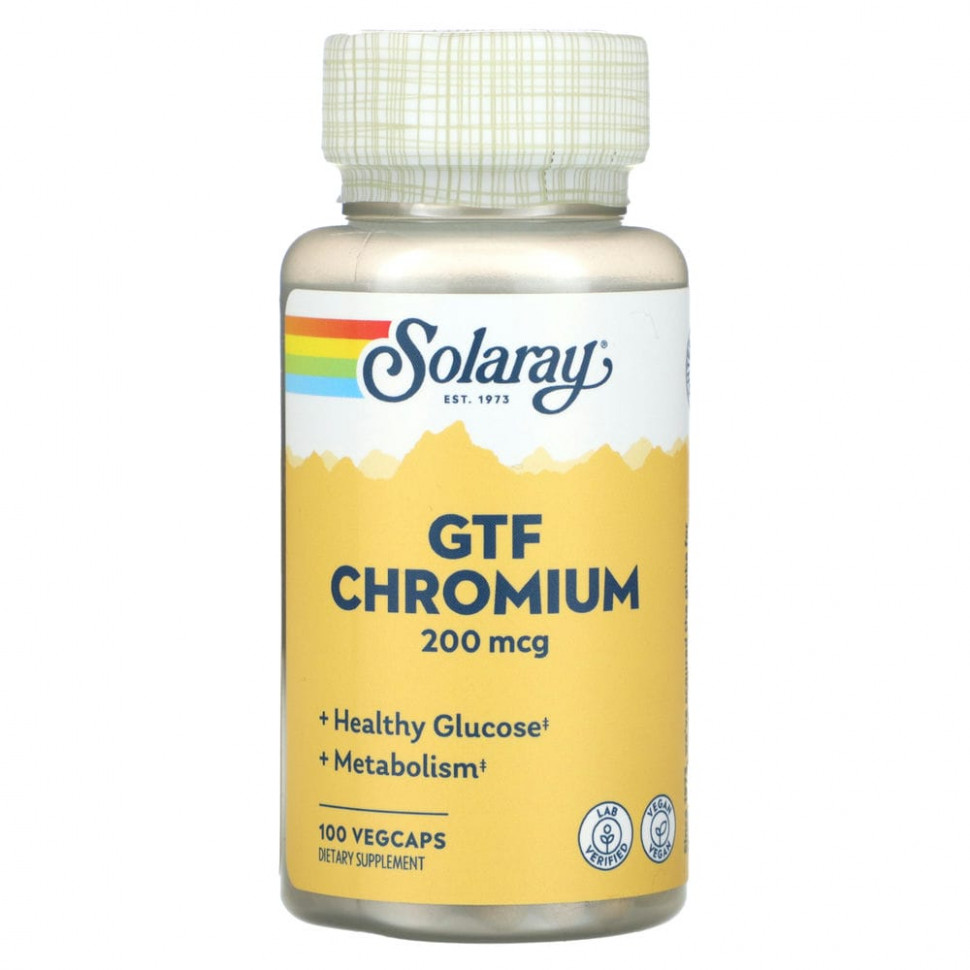 ���� ������ (Iherb) Solaray, GFT Chromium, 200 ���, 100 ������ �� ������������ ������, ������ �� 1000 ���