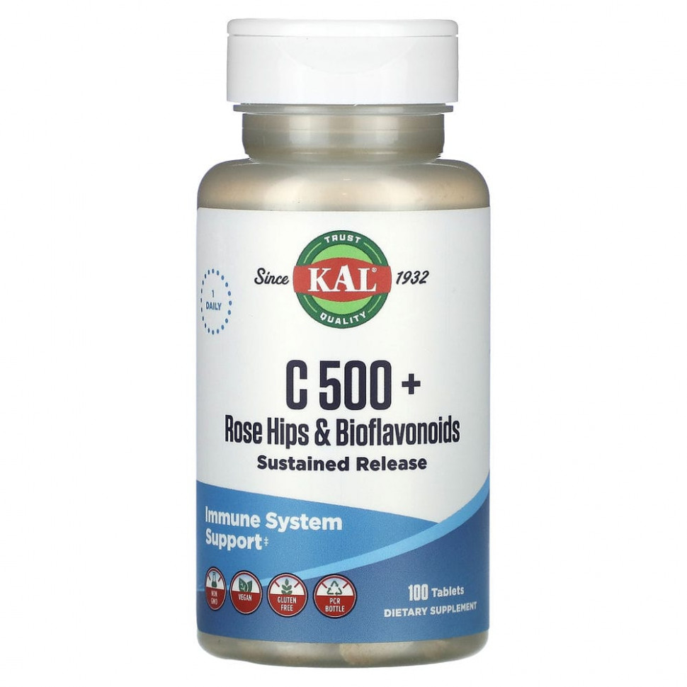 ���� ������ (Iherb) KAL, C 500 + �������� � �������������, 100 ��������, ������ �� 1330 ���