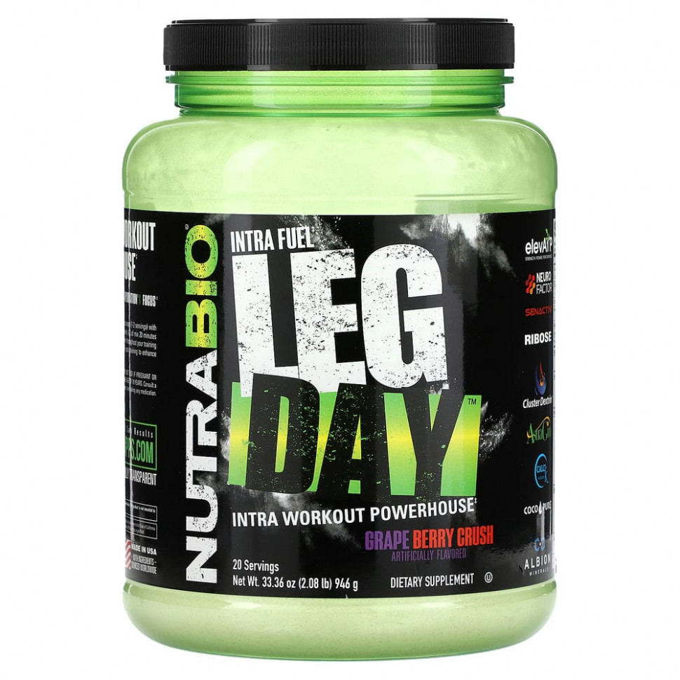 ���� ������ (Iherb) Nutrabio Labs, Intra Fuel Leg Day, Grape Berry Crush, 946 � (2,08 �����), ������ �� 11460 ���