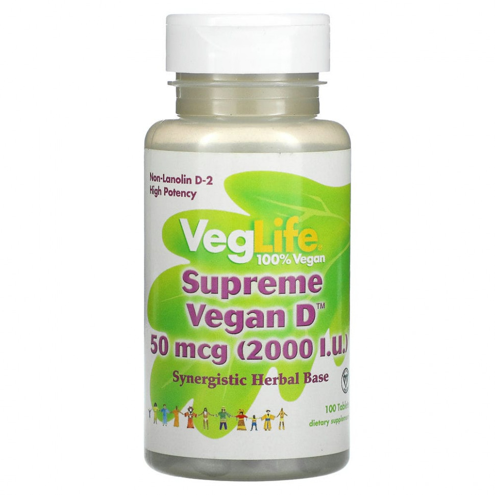 ���� ������ (Iherb) VegLife, Supreme Vegan D, 2000 ��, 100 ��������, ������ �� 1240 ���