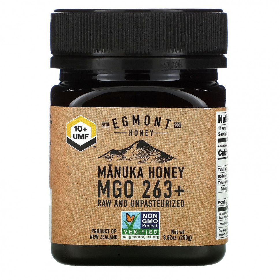 ���� ������ (Iherb) Egmont Honey, ������ ���, ����� � �����������������, MGO 263+, 8,82 ����� (250 �), ������ �� 4330 ���