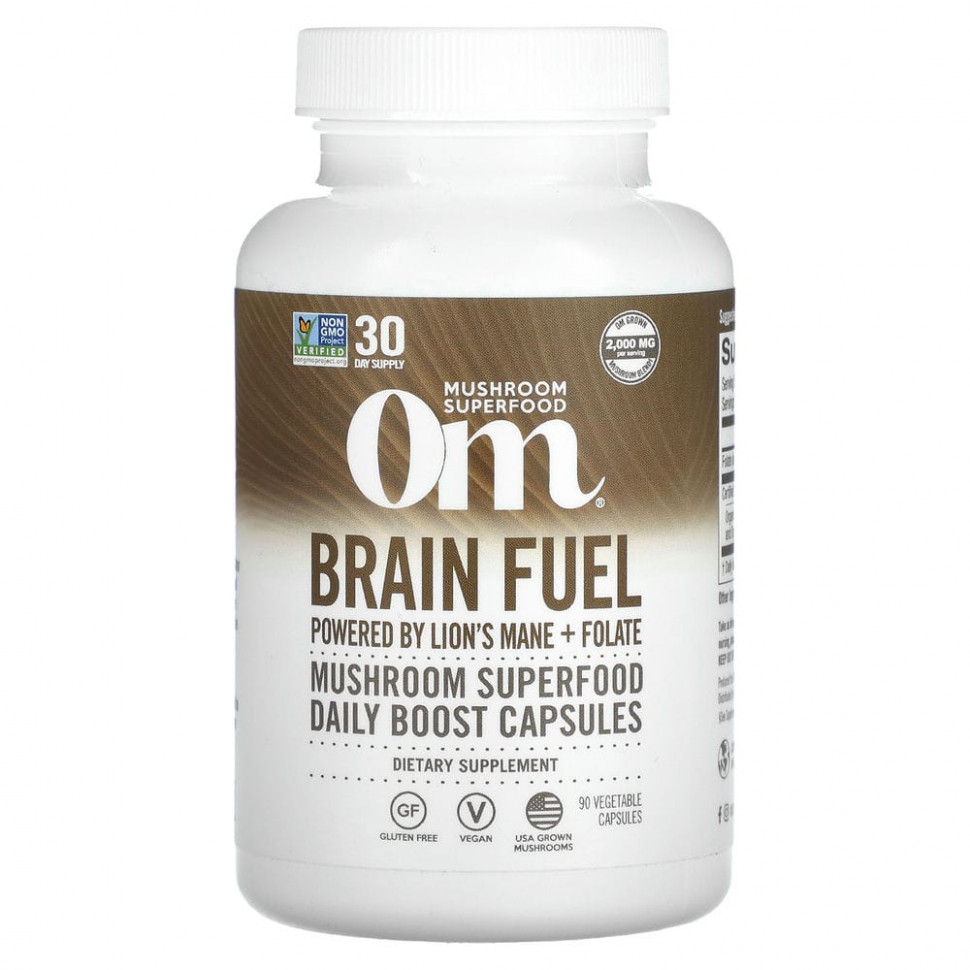 ���� ������ (Iherb) Om Mushrooms, Brain Fuel, ����������� �������� ��� �����, 667 ��, 90 �������������� ������, ������ �� 5820 ���