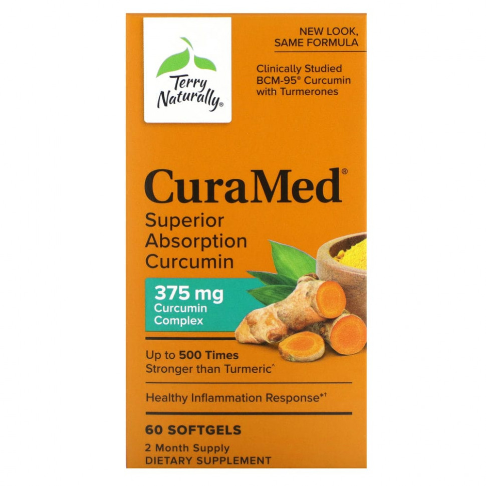 ���� ������ (Iherb) Terry Naturally, Terry Naturally, CuraMed, 375 ��, 60 ����������� �������, ������ �� 4890 ���