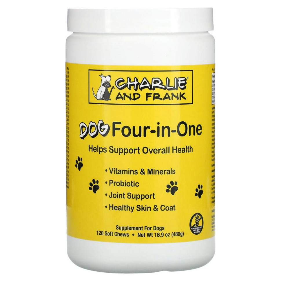 ���� ������ (Iherb) Charlie & Frank, Dog Four-in-One, 120 ������ ����������� ��������, ������ �� 4390 ���