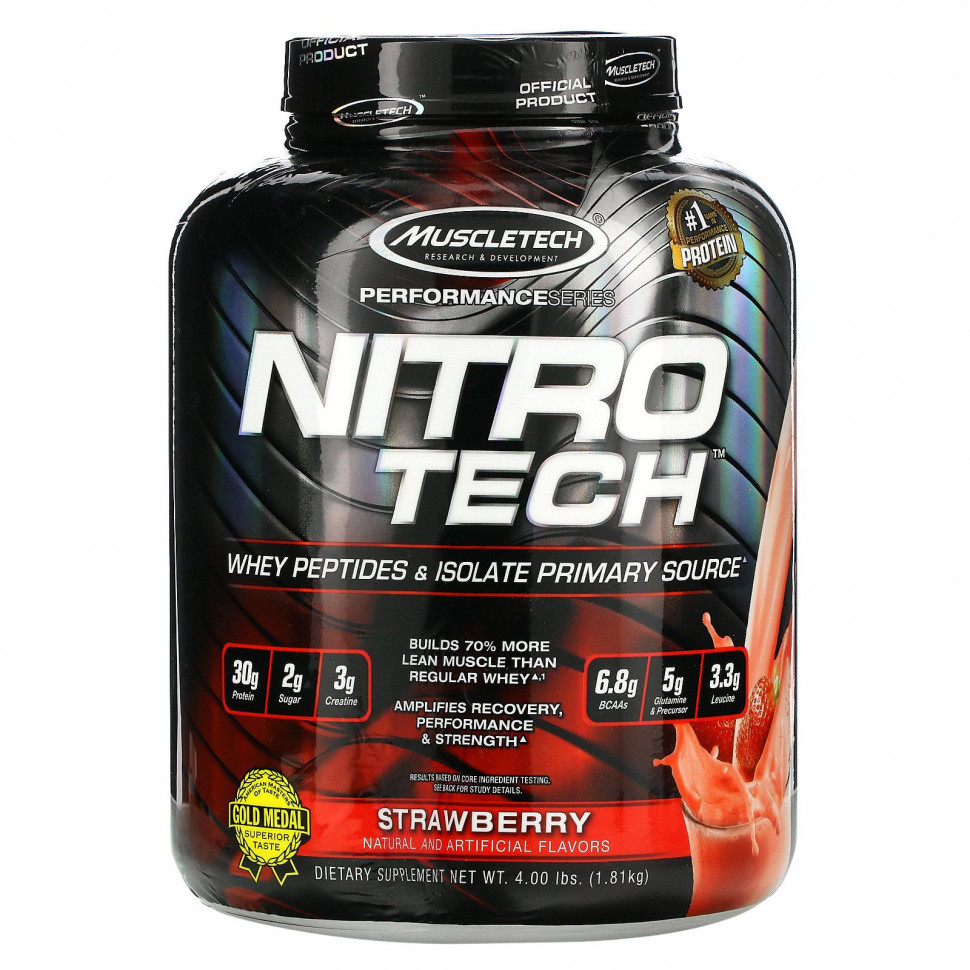 ���� ������ (Iherb) Muscletech, ����� Performance, Nitro Tech, �������� �������� ������������ �������� � ��������, ���������� ����, 1,81 �� (4 �����), ������ �� 13320 ���