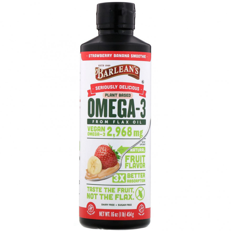 ���� ������ (Iherb) Barlean's, Seriously Delicious, �����-3 �� �������� �����, ����� � ��������� � �������, 2968 ��, 454 � (16 �����), ������ �� 4660 ���