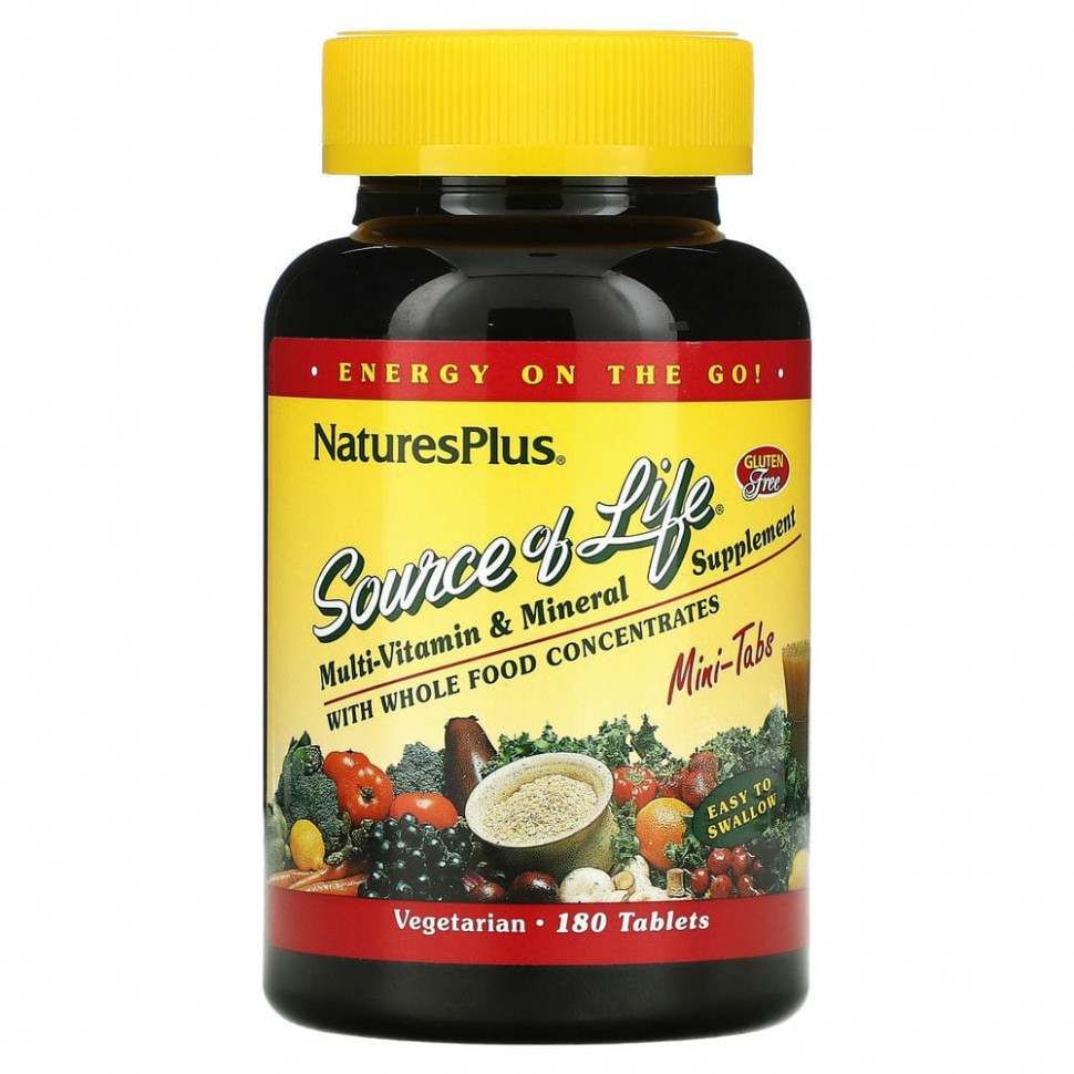 ���� ������ (Iherb) NaturesPlus, Source of Life, ���������������� � ����������� ������� � ������������� ������� ���������, 180 ����-��������, ������ �� 5690 ���