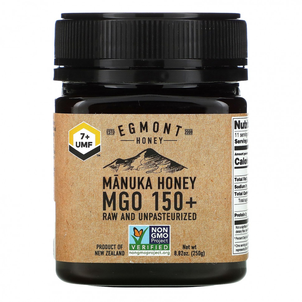 ���� ������ (Iherb) Egmont Honey, ��� ������, �������������� � �����������������, MGO 150+, 250 � (8,82 �����), ������ �� 3720 ���