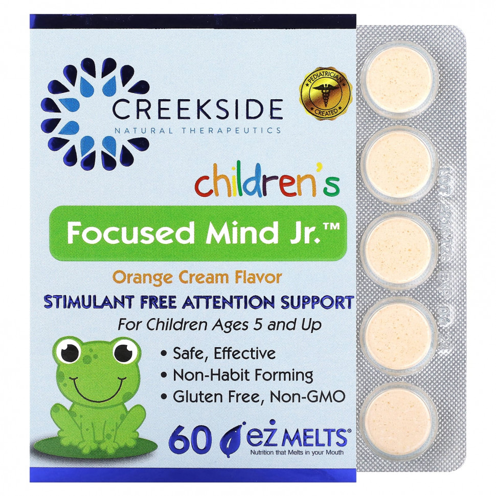 ���� ������ (Iherb) Creekside Natural Therapeutics, Children's Focused Mind Jr, ������������ ����, 60 �������� EZ-Melt, ������ �� 3570 ���