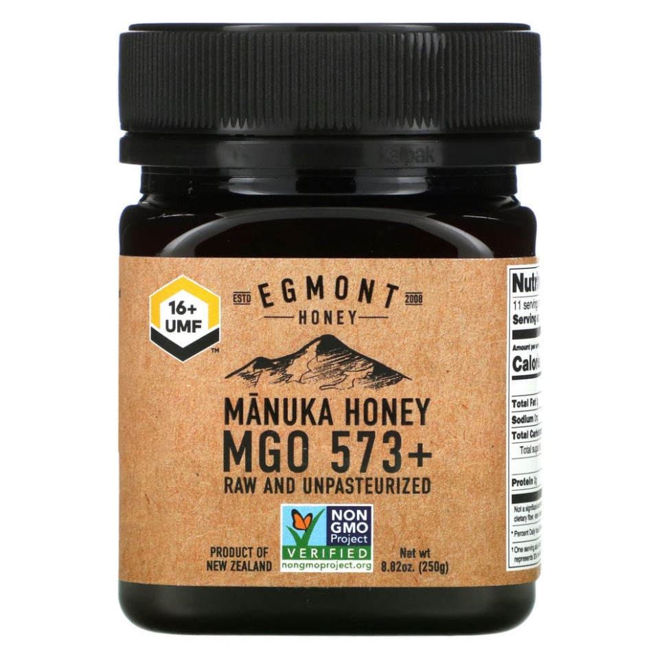 ���� ������ (Iherb) Egmont Honey, ��� ������, �������������� � �����������������, 573+ MGO, 250 � (8,82 �����), ������ �� 7280 ���