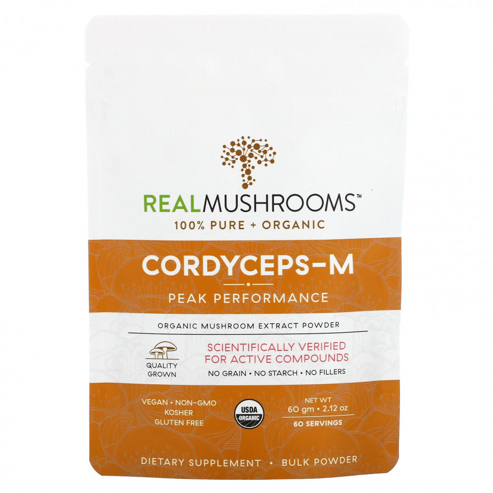 ���� ������ (Iherb) Real Mushrooms, Cordyceps-M, ������������ �������� ������ � �������, 60 � (2,12 �����), ������ �� 5000 ���