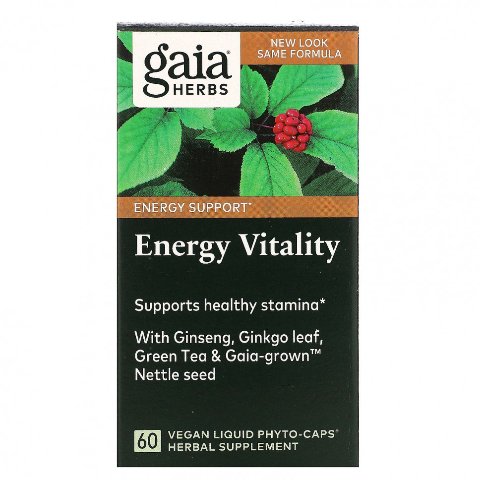 ���� ������ (Iherb) Gaia Herbs, Energy Vitality, 60 ��������� ������ Liquid Phyto-Caps, ������ �� 4770 ���