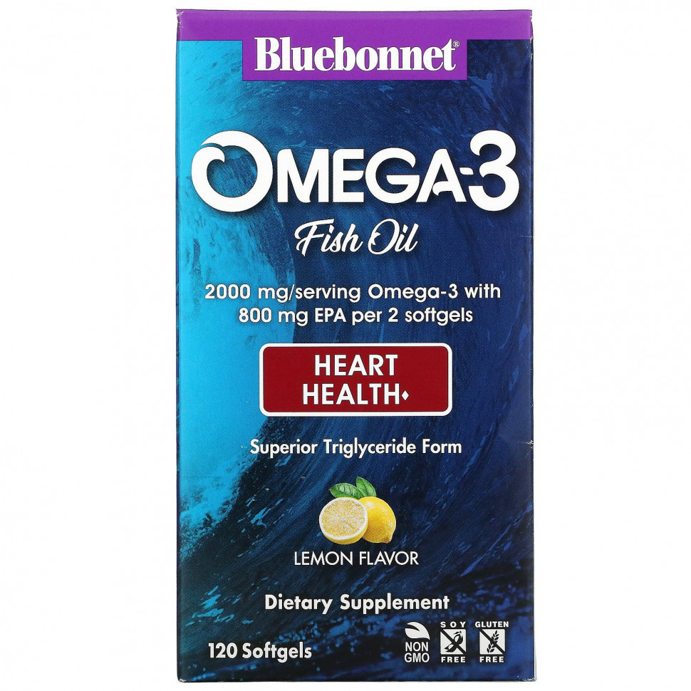 ���� ������ (Iherb) Bluebonnet Nutrition, �����-3 ����� ���, ��� �������� ������, �������� ����, 120 ������, ������ �� 7320 ���